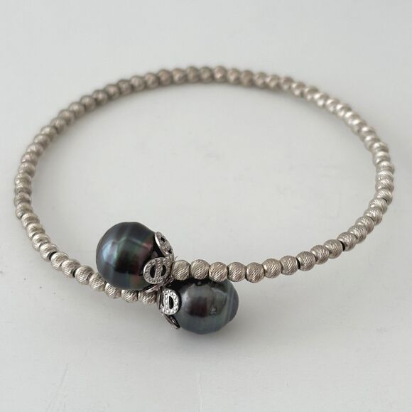 Macys Womens Sterling Sliver Pearl Bracelet - Picture 1 of 5